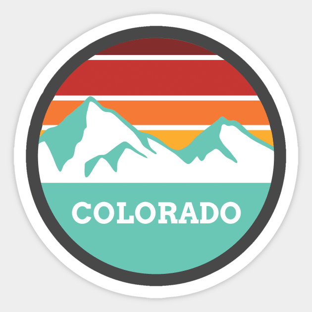 Colorado Retro Mountain Sticker by roamfree